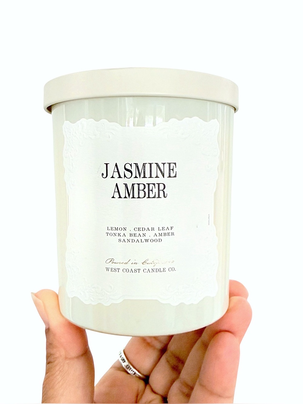 Leoben Company Jasmine Amber Scented Candle - Cream